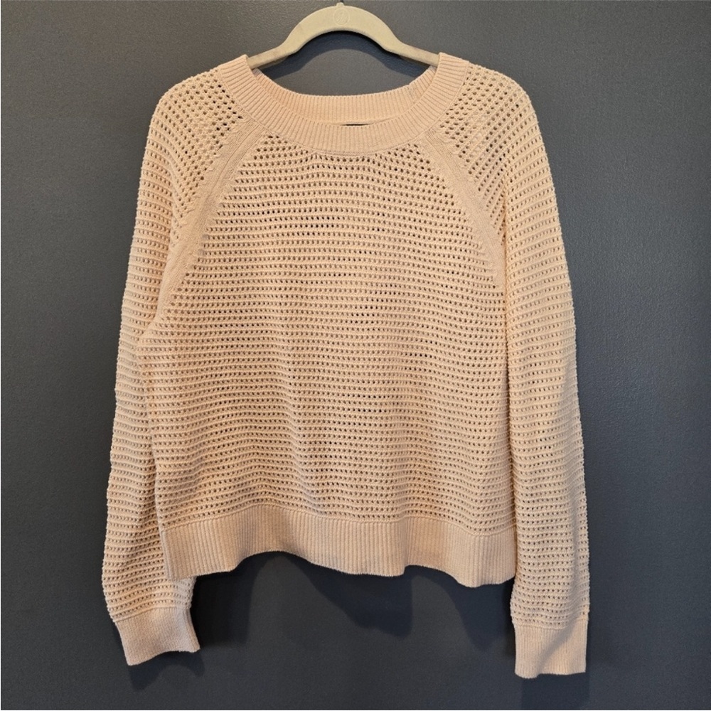 ❤️🔥Banana Republic - Cream Open-Stitch Raglan Sweater - L